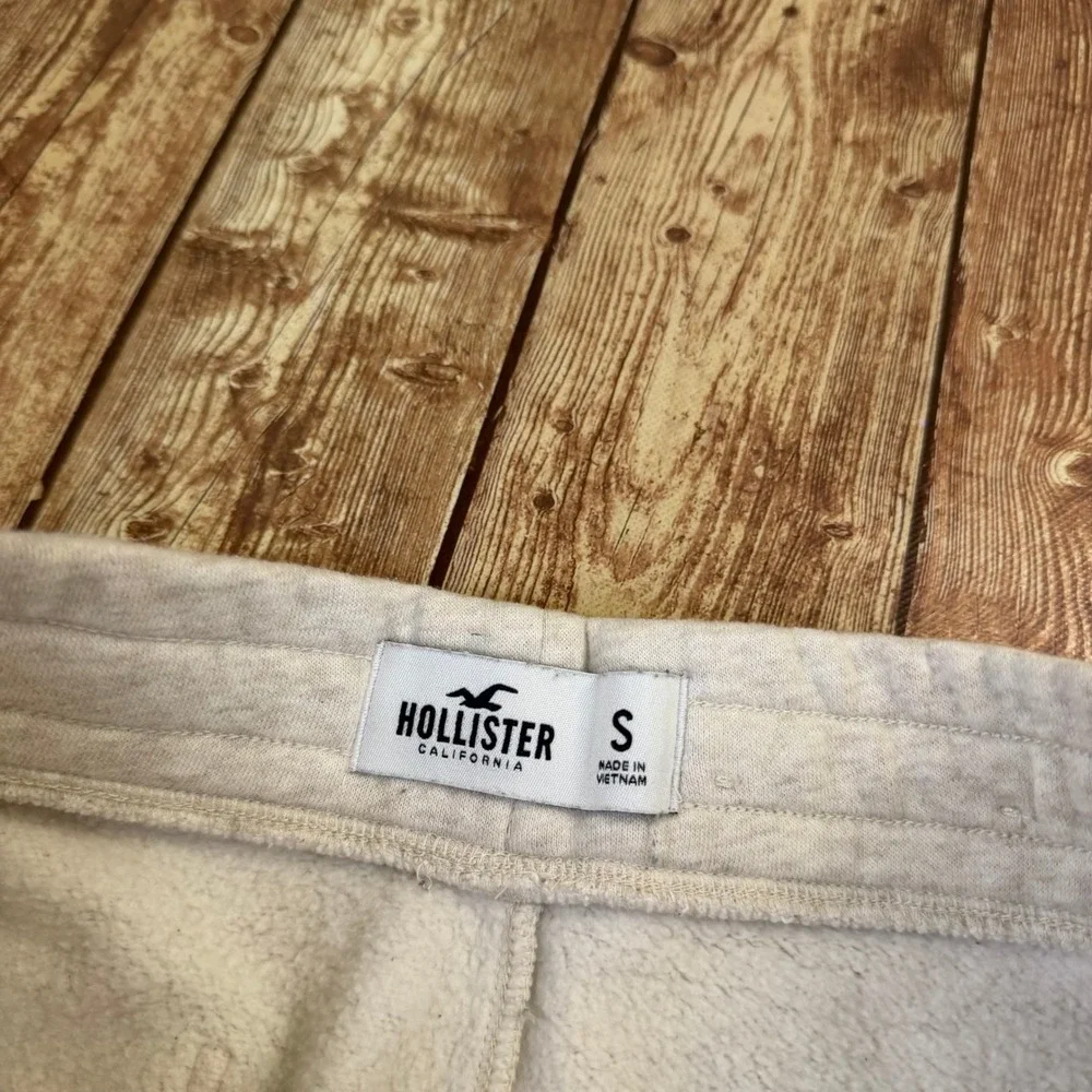 Hollister Jogger Sweatpants Mens Small Oatmeal Heathered Fleece Cuffed
